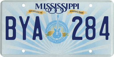 MS license plate BYA284