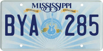 MS license plate BYA285