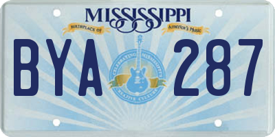 MS license plate BYA287