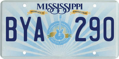 MS license plate BYA290