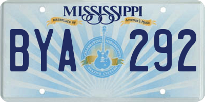 MS license plate BYA292