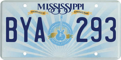 MS license plate BYA293
