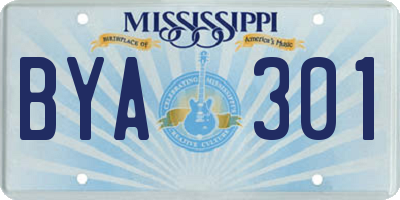 MS license plate BYA301