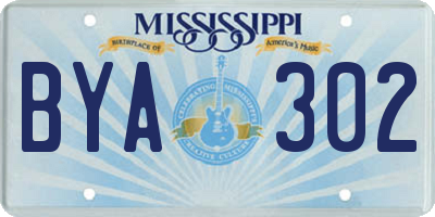 MS license plate BYA302