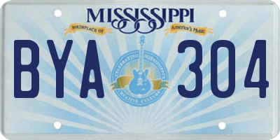 MS license plate BYA304