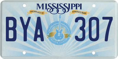 MS license plate BYA307