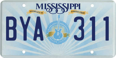 MS license plate BYA311
