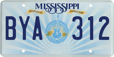 MS license plate BYA312