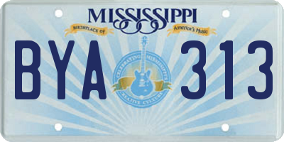 MS license plate BYA313