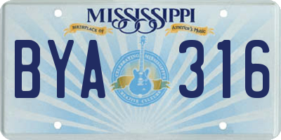 MS license plate BYA316