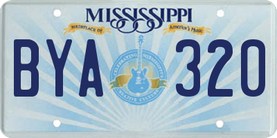 MS license plate BYA320