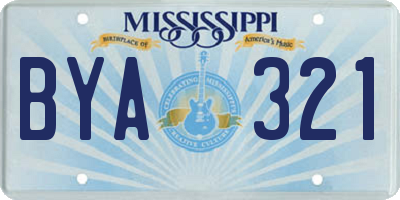 MS license plate BYA321
