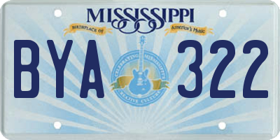 MS license plate BYA322