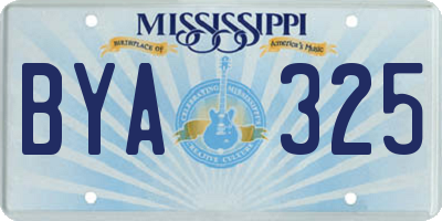 MS license plate BYA325