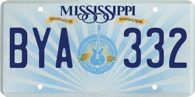 MS license plate BYA332