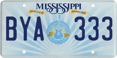 MS license plate BYA333