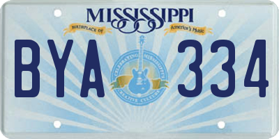 MS license plate BYA334