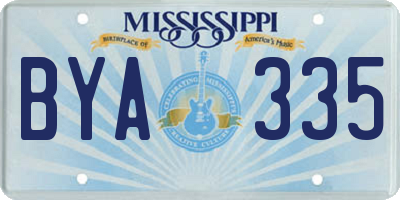 MS license plate BYA335