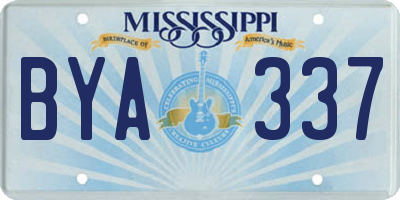 MS license plate BYA337