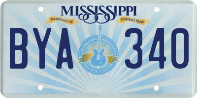 MS license plate BYA340