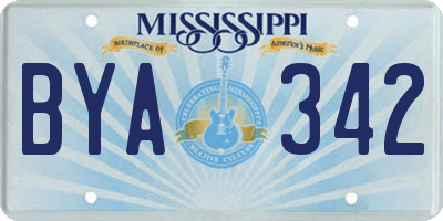 MS license plate BYA342