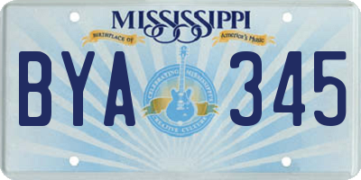 MS license plate BYA345