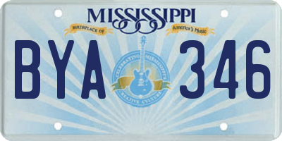 MS license plate BYA346
