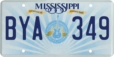 MS license plate BYA349