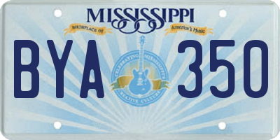 MS license plate BYA350