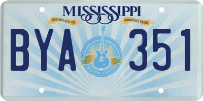 MS license plate BYA351