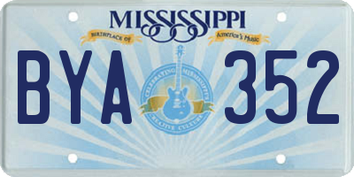 MS license plate BYA352