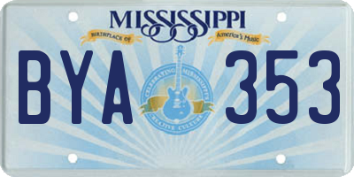 MS license plate BYA353