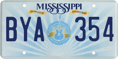 MS license plate BYA354
