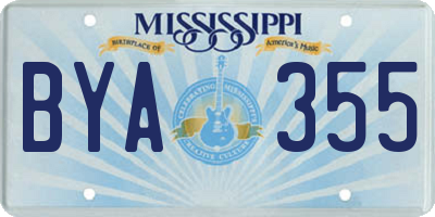 MS license plate BYA355