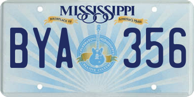 MS license plate BYA356