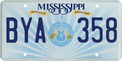 MS license plate BYA358