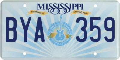 MS license plate BYA359