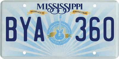 MS license plate BYA360