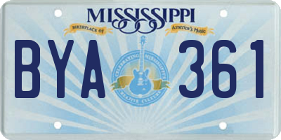 MS license plate BYA361