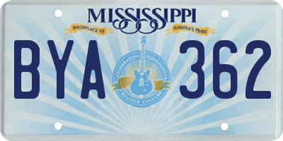 MS license plate BYA362