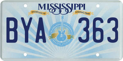 MS license plate BYA363
