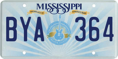 MS license plate BYA364