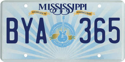 MS license plate BYA365