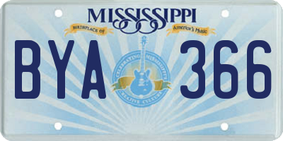 MS license plate BYA366
