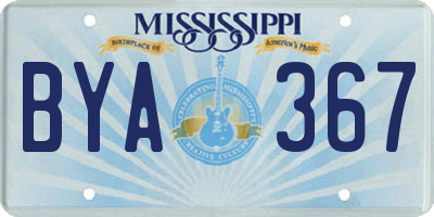 MS license plate BYA367