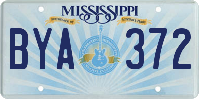 MS license plate BYA372