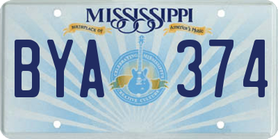 MS license plate BYA374