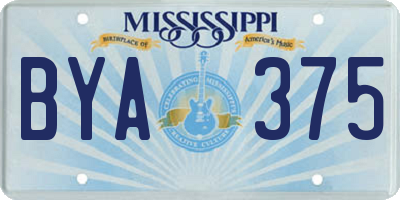 MS license plate BYA375
