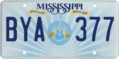 MS license plate BYA377
