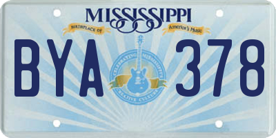 MS license plate BYA378